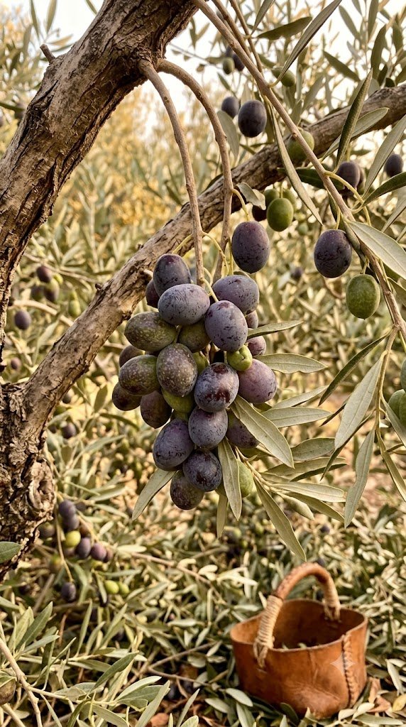 Carolea olives on the tree in Calabria before harvest