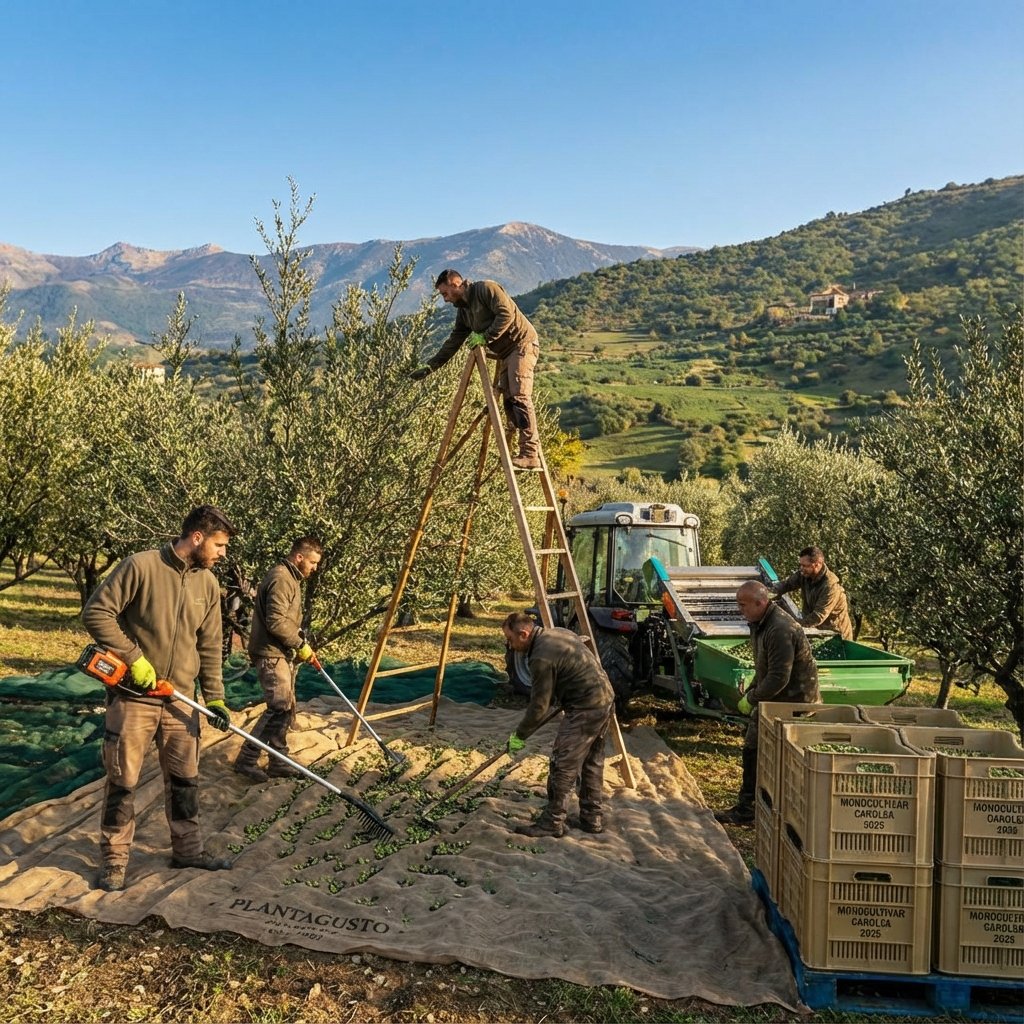 Olive harvest in the hills of Calabria