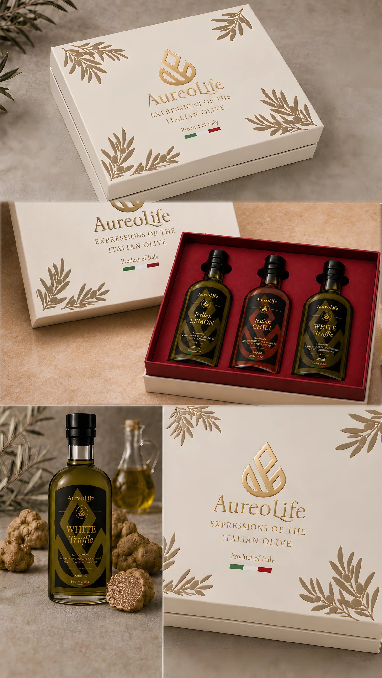 AureoLife infused olive oil gift box collection