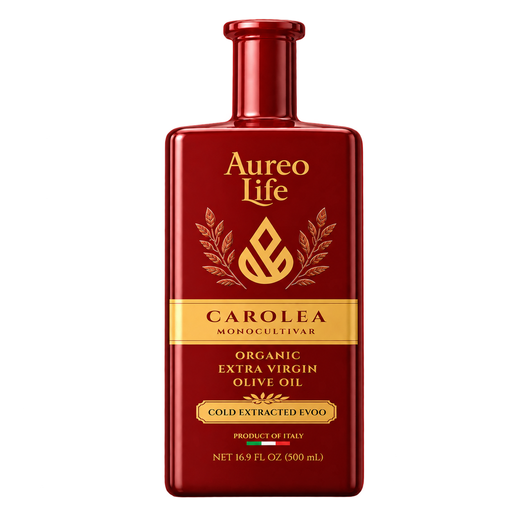 AureoLife Carolea organic extra virgin olive oil bottle